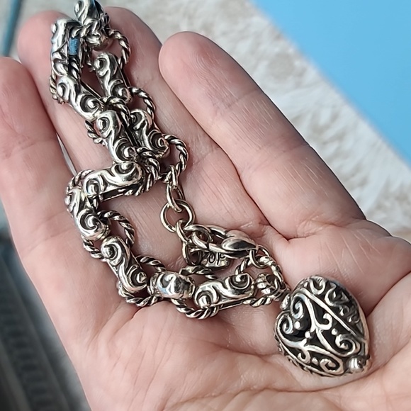 Brighton "BIBI SCROLL" Intricate Heart Charm bracelet ❤️ Bohemian and Beautiful! - Picture 7 of 10